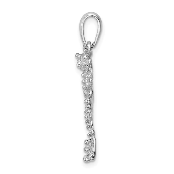 925 Sterling Silver Rhodium-plated Polished Jumping Frog Necklace Charm Pendant - Picture 2 of 4